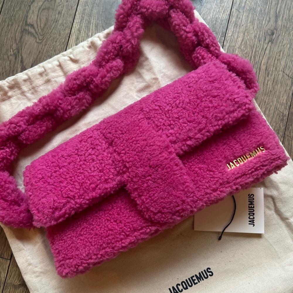 Jacquemus fuchsia fur bag